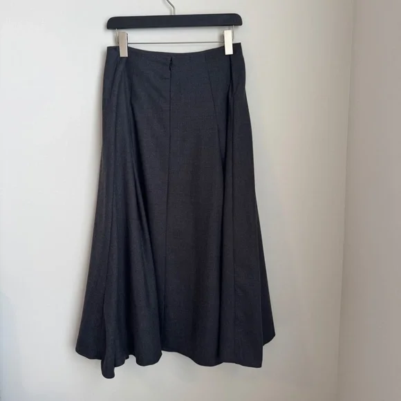 NWT Madewell Dark Gray Flannel Pleated Maxi Skirt SZ 14 - Picture 6 of 7